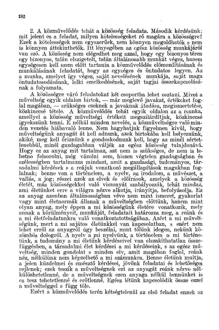192 2. A közművelődés tehát a közösség feladata.