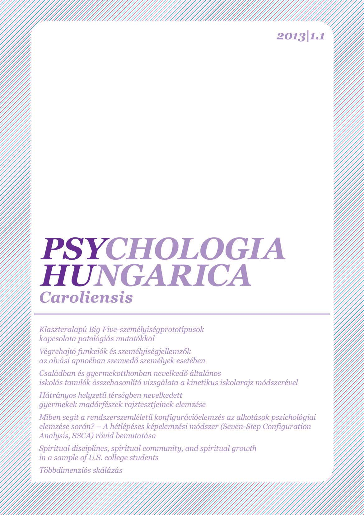 PSYCHOLOGIA HUNGARICA Caroliensis