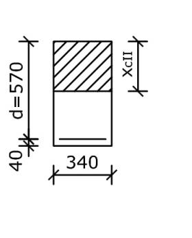 1.2. Lehajlás ellenőrzése: 1.2.1. Lehajlás közelítő számítása: kvázi-állandó (tartós) teherkombinációban: p g g k m p k m I feszültségi állapot: ideális keresztmetszet keresztmetszeti jellemzői: A b