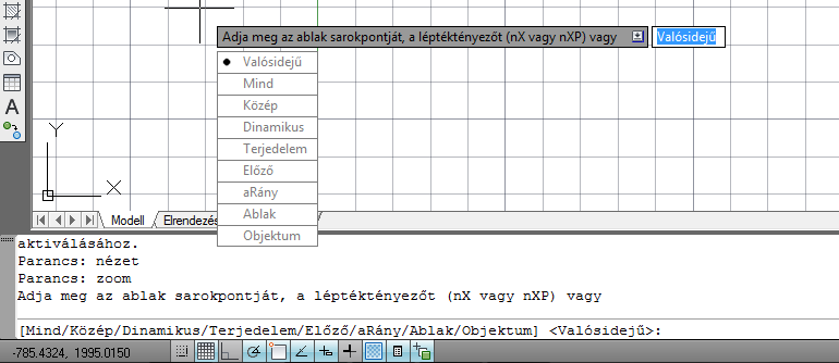 KÉPERNYŐMŰVELETEK 23 A 2006-os programváltozatban megjelent dinamikus adatbevitel újdonsága volt, hogy a korábban a kizárólag a parancssorban megadható opciókat és paramétereket bevihetjük a kurzor