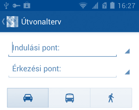 Érintse meg a Menü gombot, majd érintse meg a Frissítés gombot a lista aktualizálásához. 9.4 Útmutatások vezetéshez, tömegközlekedéshez vagy gyalogláshoz 9.4.1 Javasolt útvonalak letöltése utazásaihoz Érintse meg a ikont a Térképek képernyőn.