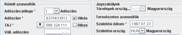 2. Személy adatainak felvitele Amikor új személyt rögzítünk a rendszerbe nagyon fontos visszaellenőriznünk az adószámot, nem lett e hibásan felrögzítve.