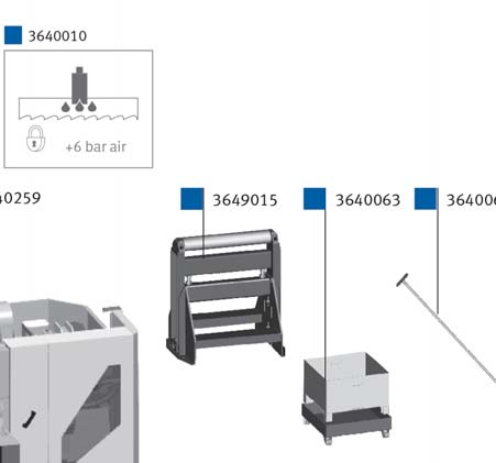 0259 Állítható magasságú görgőspálya 700 kg/m 364 0260 Hidraulikus kötegszorító (CNC típushoz) 364 0260 Kiegészítés 450 szükséges: 364