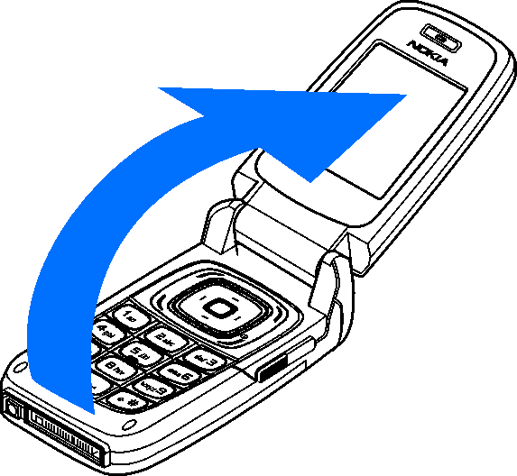 1. Használatbavétel A fedõlap felnyitása A telefon fedõlapja körülbelül 155 fokos szögben nyitható fel. Ne próbálja erõvel még jobban kihajtani.