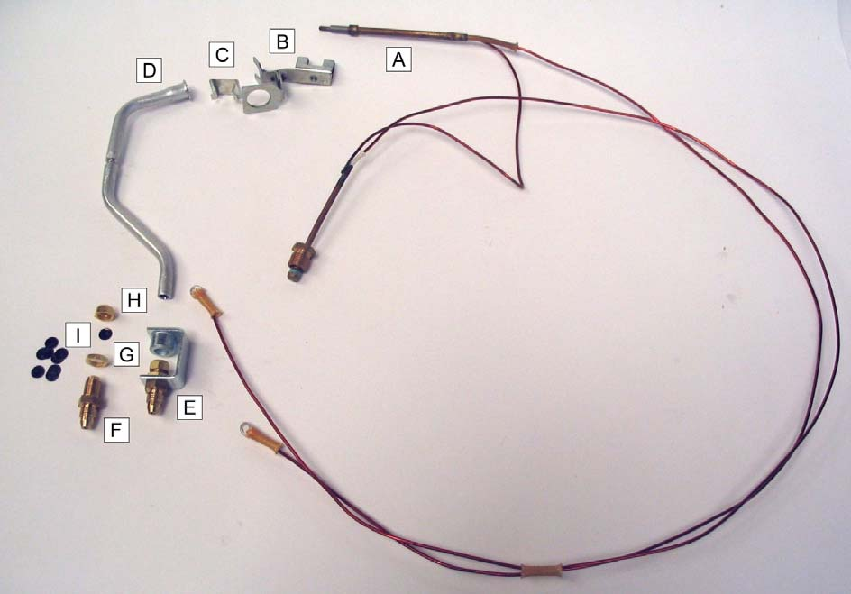 ÉGÉSBIZTOSÍTÓK Combustion supervisory A 2233-101 Termoelem (MMG-5350-0120-0, M10x1) Thermocouple B BFM-01500-100 Szerelt termoelem tartó Assembled thermocouple holder C 8241-200 Rögzítő lemez Fixing