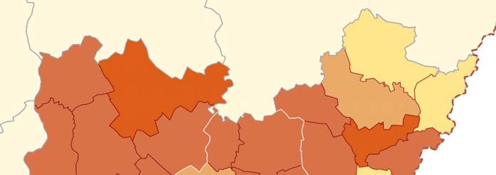 Gazdasági szerkezet A Dél-alföldi régióban 2002-ben képződött bruttó hozzáadott érték legnagyobb része (61,7%-a) a tercier szektorban keletkezett, ez az országos bruttó hozzáadott érték 9,4%-át tette