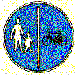 ábra): a tábla a kétkerekű kerékpárok közlekedésére kijelölt utat jelez; a segédmotoros rokkantkocsi, a gépi meghajtású kerekes szék és a kétkerekű segédmotoros kerékpár lakott területen kívül a