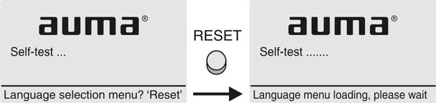 Kép 25: LED teszt Nyelv kiválasztás Az önteszt közben aktiválni lehet a nyelv kiválasztását, hogy az indítás után a kijelzés azonnal a kívánt nyelven jelenjen meg.