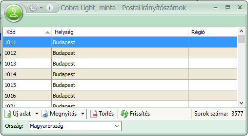 Bizonyos országokba menő kiállított számla esetében indokolt lehet a Postai régiók törzsadat alkalmazása, mert a címbe beletartozhat az állam, vagy a megye, vagy a járás, vagy egyéb országon belüli