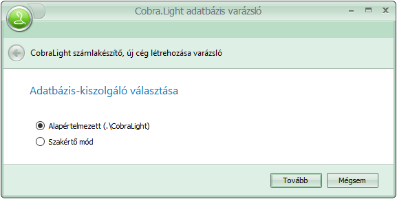 szerverhez minden cég részére önálló adatbázist lehet létrehozni. Egy-egy céghez új adatbázist a telepített programkönyvtárban található Cobra.Light.DbCreator.