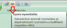 A harmadik ikon a listára kigyűjtött nyomtatási kép nagyítására és különböző módon való megjelenítésére szolgál. A negyedik ikon az ablakba a beállított szűrők szerinti kigyűjtést indítja.