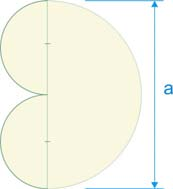 17. modul: GEOMETRIAI SZÁMÍTÁSOK 9 Mintapélda 3 Az ábrán egy hold alakú dísz rajzát találjuk, adatokkal ellátva.