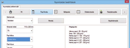 NYOMTATÓ 4 Kattintson a [Nyomtatás] gombra. Megkezdődik a nyomtatás. NYOMTATÁS BORÍTÉKRA Borítékokra való nyomtatásra az oldalsó tálca használható. () (2) (3) () Kattintson a [Papírforrás] fülre.