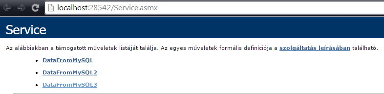 public DataTable DataFromMySQL() 2. public DataTable DataFromMySQL2(string dimension) 3.