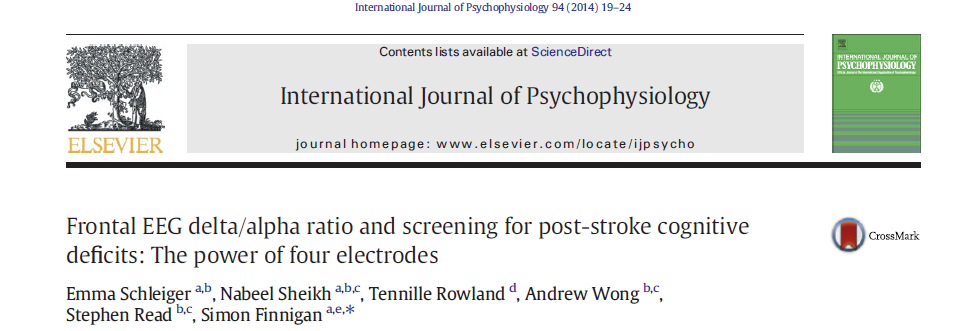 62-101 órával arteria cerebri media területi ischaemiás stroke kezdetét követően készült EEG 19, illetve 4 frontalis és 4 posterior elvezetésben számított QEEG