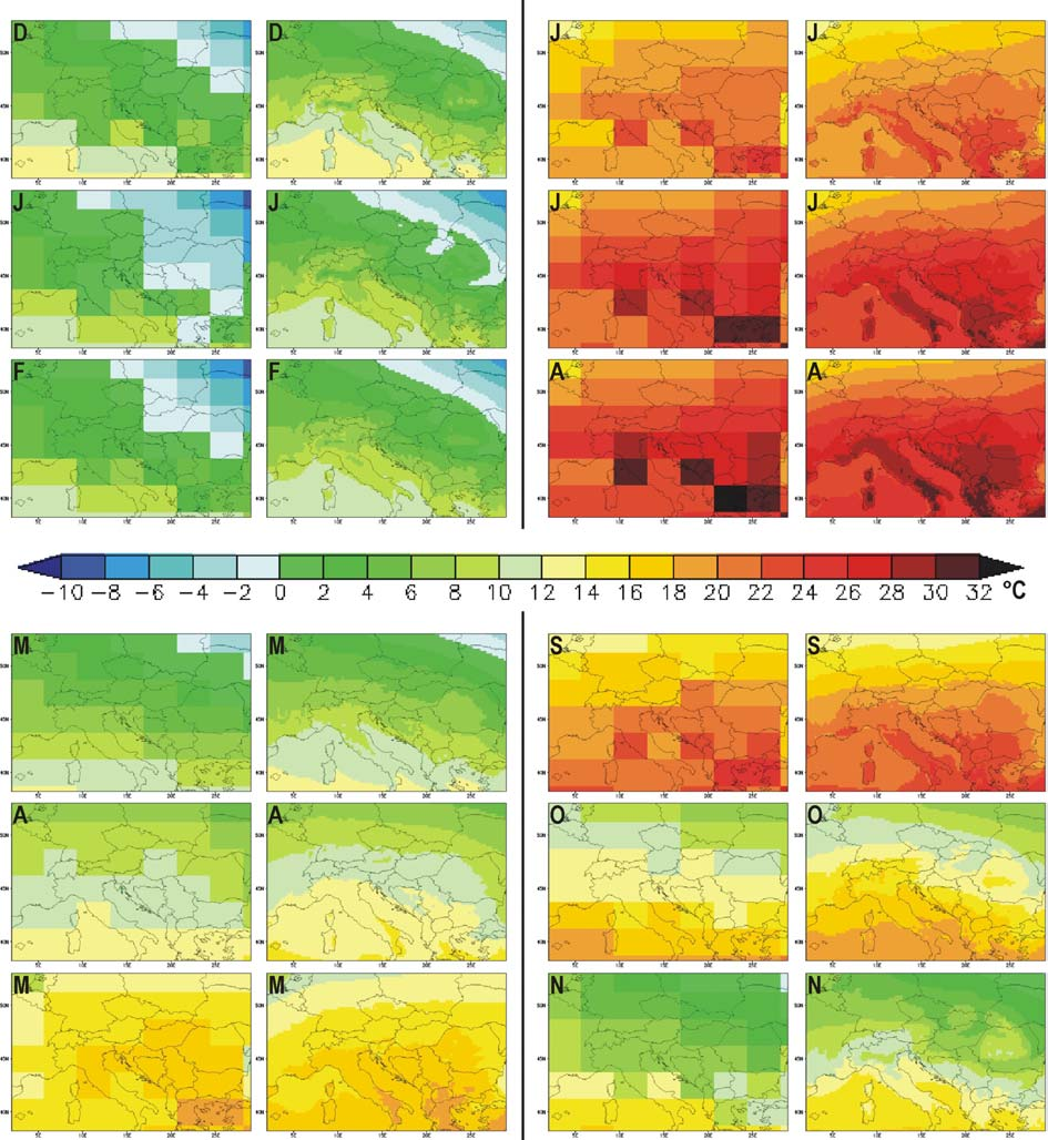 4.4. ábra: Az 1000 hpa-os nyomási szint átlagos hőmérséklete az 1961 1990 közötti időszakban a HadCM3Q0