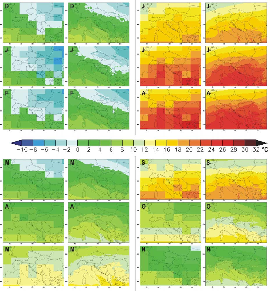 4.5. ábra: A 925 hpa-os nyomási szint átlagos hőmérséklete az 1961 1990 közötti időszakban a HadCM3Q0