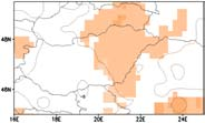 A1B Várható csapadékváltozás (mm/hónap), 2071 2100 