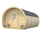 8m length Standard set: Pod made from spruce; Two rooms inside: a bedroom with a wooden double bed, and a sitting room with two poufs, a table and a bench; A small terrace of 0.