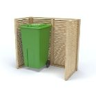 Garbage bins storage made from spruce wood. Possibility to WCA01 storage one, two or three garbage bins.