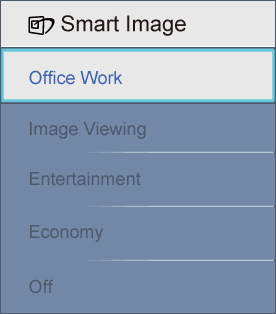 1. Office Work (Irodai munka):javítja a szöveges kijelzést és visszafogja a fényerőt a jobb olvashatóság és a szem-megerőltetés csökkentése érdekében.