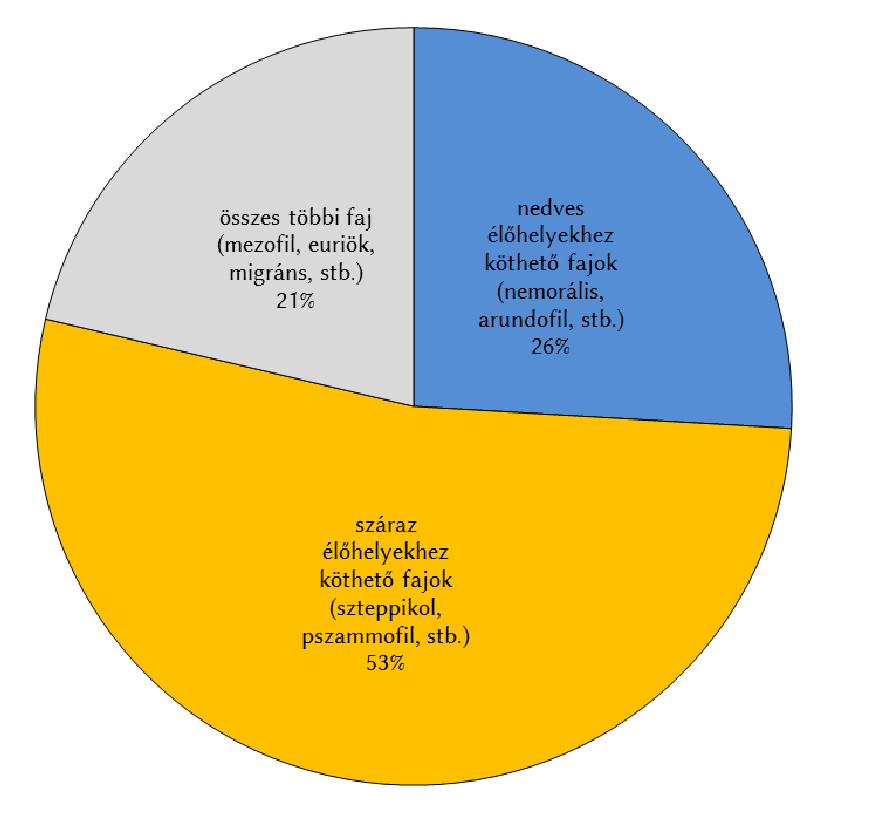 kontinentális, pontokaszpi faj a már említett vasvirág-csuklyásbagoly (Cucullia xeranthemi) és a kis nappaliaraszoló (Archiearis puella).