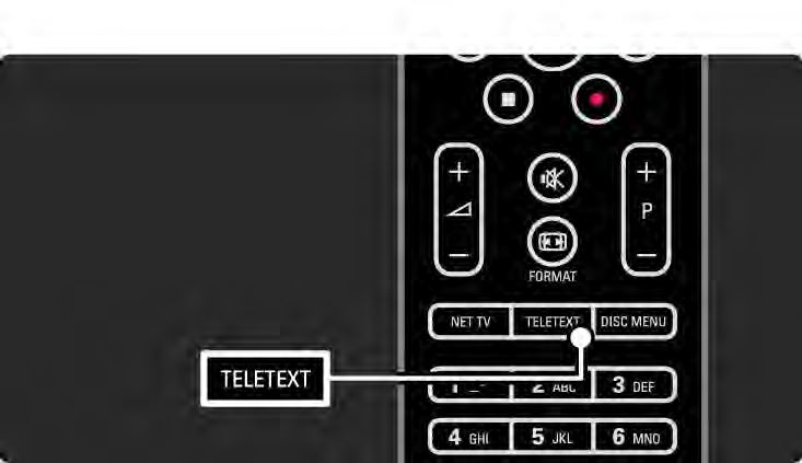 3.1.1 Teletext oldal kiválasztása A legtöbb TV-csatorna teletexten keresztül is közvetít információkat. TV-nézés közben nyomja meg a Teletext gombot.
