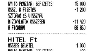 Megszakított nyugták száma. 18. Fióknyitások száma eladás nélkül. 19.