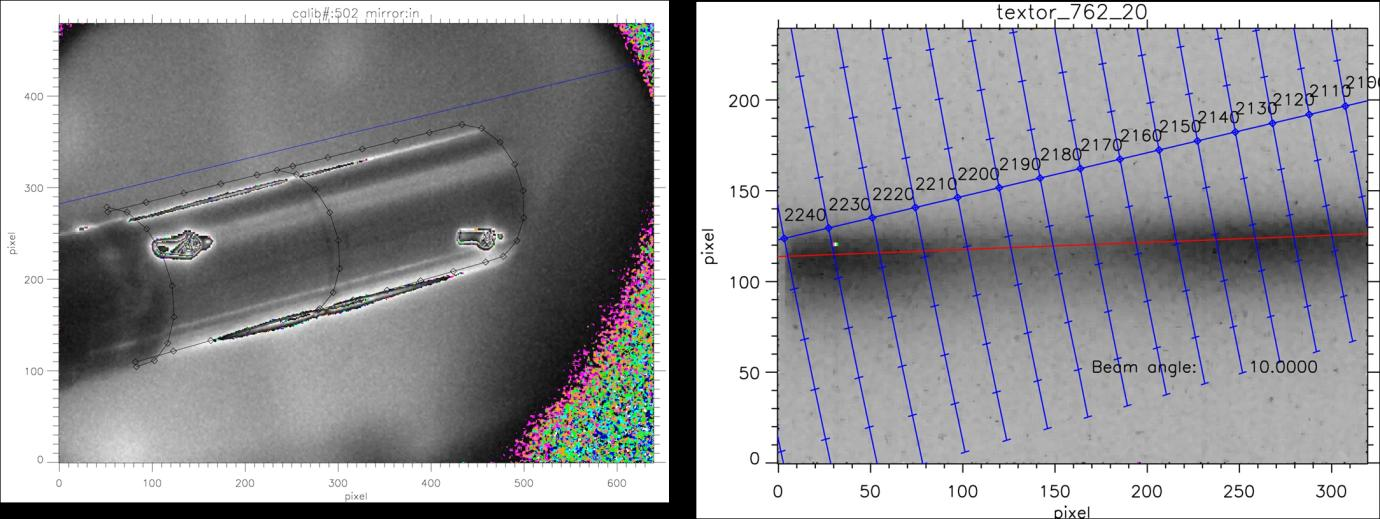 A megfigyelőrendszer részét képezi egy kalibrációs rúd, amit a nyaláb irányához képest 10 fokban lehet a tokamak vákuumkamrájába kb. 3 mm-es lépésközzel betolni.