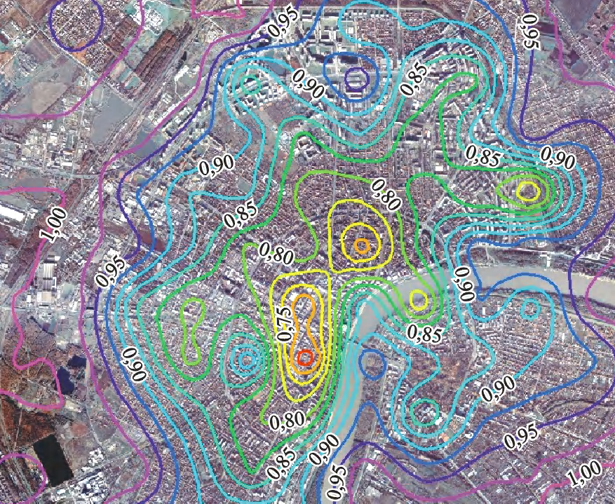 alacsonyabb az égbolt takarása, sőt sok esetben gyakorlatilag nulla a horizont korlátozás mértéke, azaz az S értékek 1-hez közel vannak. 6.1.3.