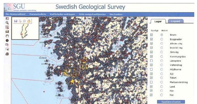 Svédország geológiai helyzetéből adandóan nincsenek geotermikus anomáliák, a geotermikus gradiens, valamint a földi hőáram