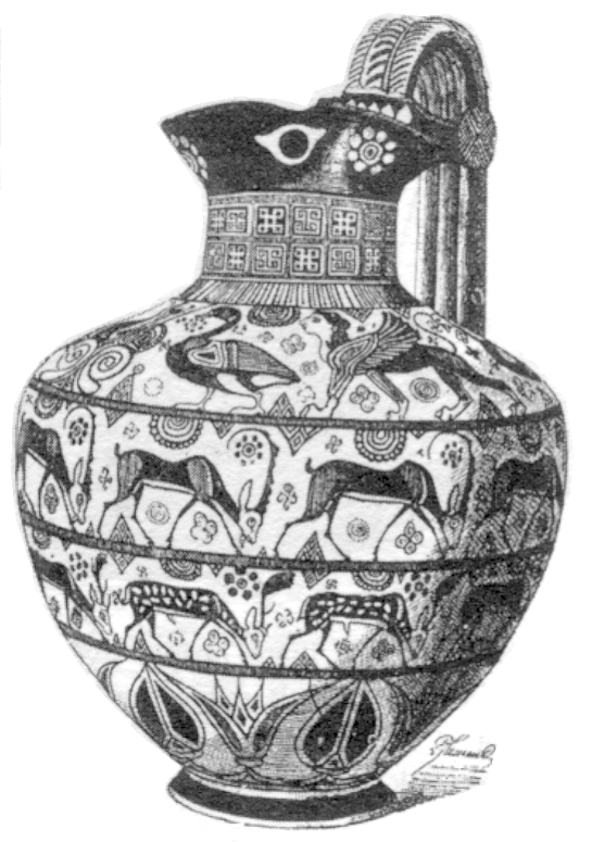oldal Halottsiratás geometrikus stílusú görög vázán, i.e. 700 körülrğl.