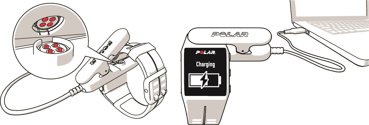 3. Charging (töltés) felirat jelenik meg a kijelzőn. 4. Amikor a V800 teljesen feltöltődött, Charging completed (a töltés befejeződött) felirat jelenik meg a kijelzőn.