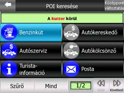 Az Cydle térképei számos POI-t tartalmaznak. Ha mindet megjelenítené, a térkép túlzsúfolttá válna (a POI elemek megjelenítésével kapcsolatban lásd: p. 23).