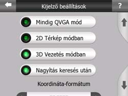 5.6.1 Kijelző beállításai Ezek a beállítások határozzák meg, hogy az Cydle hogyan jeleníti meg a különböző tartalmakat, illetve képernyőket. 5.6.1.1 2D Térkép módban (és Észak fent tájolás) A Térkép módban alapesetben különböző helyeket kereshet a térképen.