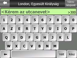 6.3.1.2 Utca vagy településközpont kiválasztása Ha kiválasztotta a települést (vagy Ausztráliában az államot), adja meg a keresett utca nevét.