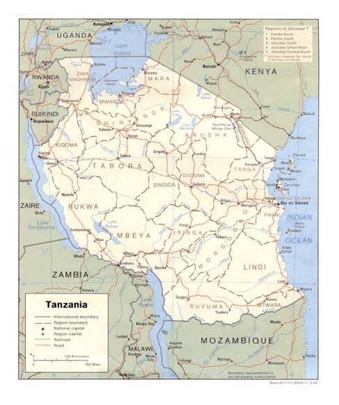 158 Tarrósy István: Előre vagy hátra? A 21. századi Tanzánia 1. sz. ábra Tanzánia angol nyelvű politikai térképe, amely a szomszédos országokat is mutatja Forrás az interneten: www.lib.utexas.