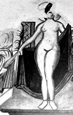 Istennők a zsinagógában? 4. kép. Aphrodité ábrázolása a durai Írnok Házából (Baur 1936, Pl. XLIII nyomán) 5. kép. Aphrodité Durából (Brody Hoffman 2011, 367 nyomán) római összefüggést keresett.