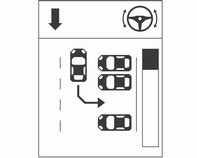 Parkolás irányító üzemmód A rendszer parkolóhely javaslatának elfogadását jelzi, ha a(z) Stop üzenet megjelenése után a vezető párhuzamos parkolóhely esetén 10 méteren vagy