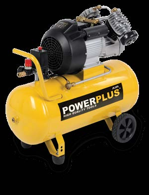 POWX1770 Kompresszor 2200W / 50L A PowerPlus POWX1770 egy kéthengeres olaj kompresszor nagy teljesítménnyel és megbízhatósággal, ideális hosszú