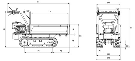 Méretei / Tartozékok transzporterhez Transzporterek méretei (mm) CR 340 H CR 340 K CR 450 CR 560 L1 1.530-1.665 1.670 1.745 L2 925-1.060 925-1.060 1.000-1.180 H1 965 1.020 1.