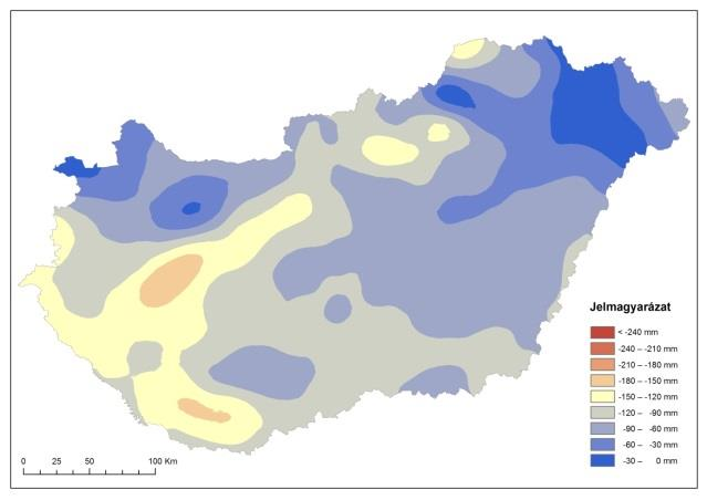 átlagértéke 2070-2100 időszak átlagértéke Klíma ablakok értékei és a referencia