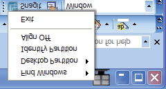 3. Képoptimalizálás Címsor opciók A Desktop partition (Asztal partíció) az aktív ablak címsorából érhető el.