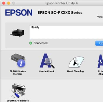 A nyomtató-illesztőprogram használata (Mac OS X) Az Epson Printer Utility 4 gomb használata Az Epson Printer Utility 4 segítségével különböző karbantartási feladatokat (pl.