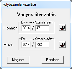 Számlák közötti átvezetés: Számlák közötti átvezetésnél automatikusan létrehozza a számlákhoz tartozó tartozik és követel sort.