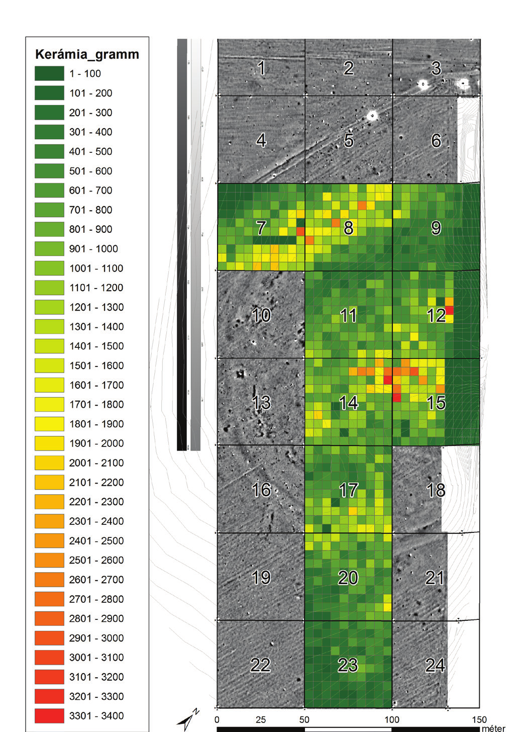A kerámialeleteket megszámoljuk, súlyukat lemérjük, majd típus és díszítés alapján 2. kép: Tard-Tatárdomb bronzkori települése a Bükk táblázatos formában rögzítjük az adatokat.