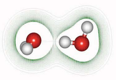 molekula Alig nagyobb, mint egy atom O H H Tetraéder