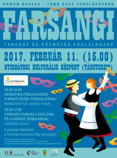 Legközelebb mezőségi tánclépéseket tanulhatnak az érdeklődők Puskás Lászlótól 2017. február 11-én 15 órai kezdettel a kulturális központ tánctermében.