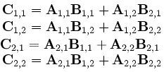 24. Strassen mátrixszorzási algoritmus. Legyen A, B két négyzetes mátrix a valós számok halmazán. Ki akarjuk számítani a C mátrixot.