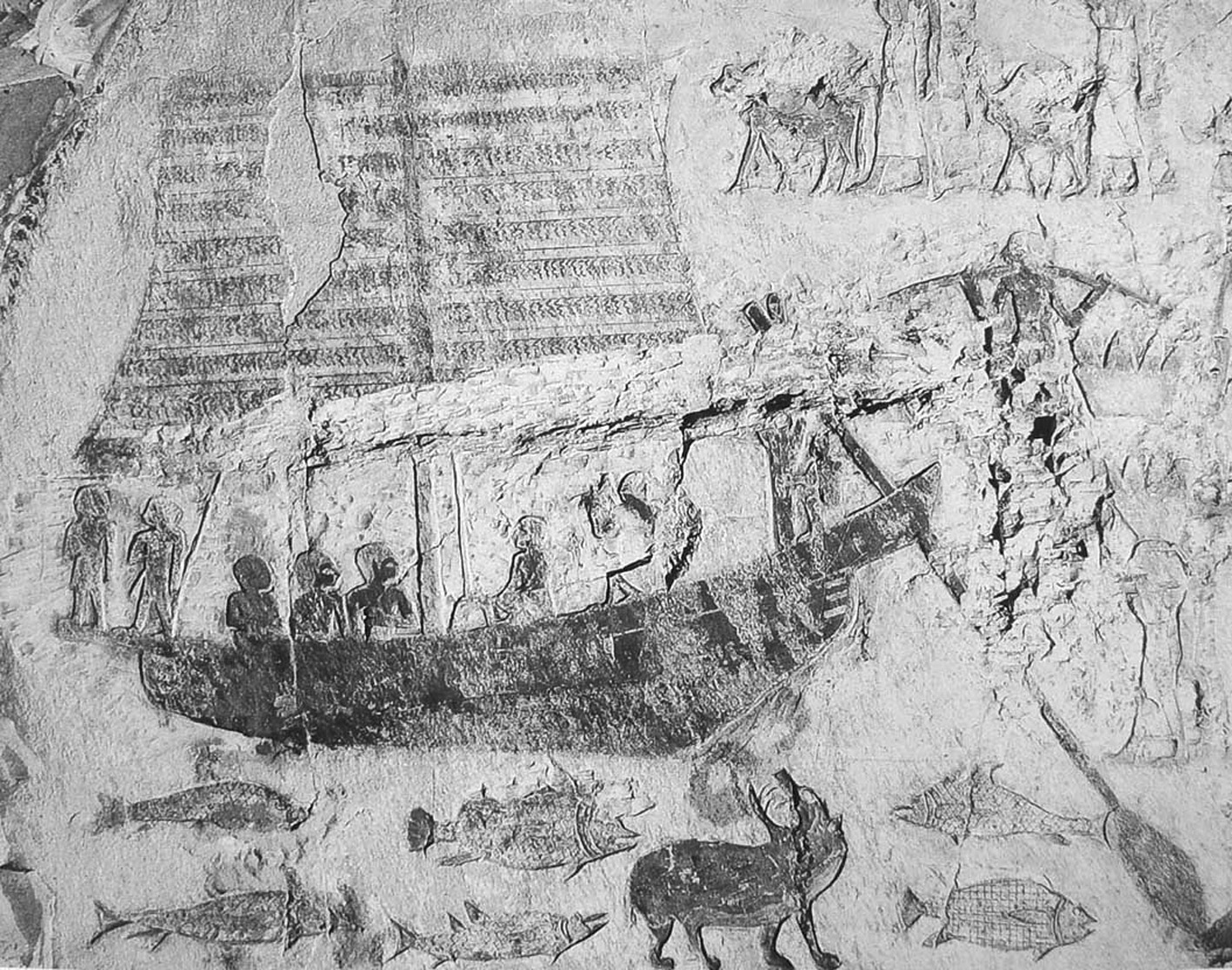 Régészet 6. kép. Festmény Ihi sírjában (TT 186) (Tiradritti 2007, 128 nyomán) Fontos lehet az is, hogy nem maradt nyoma Ihi címei között a Felső-Egyiptom elöljárója rangnak sem.